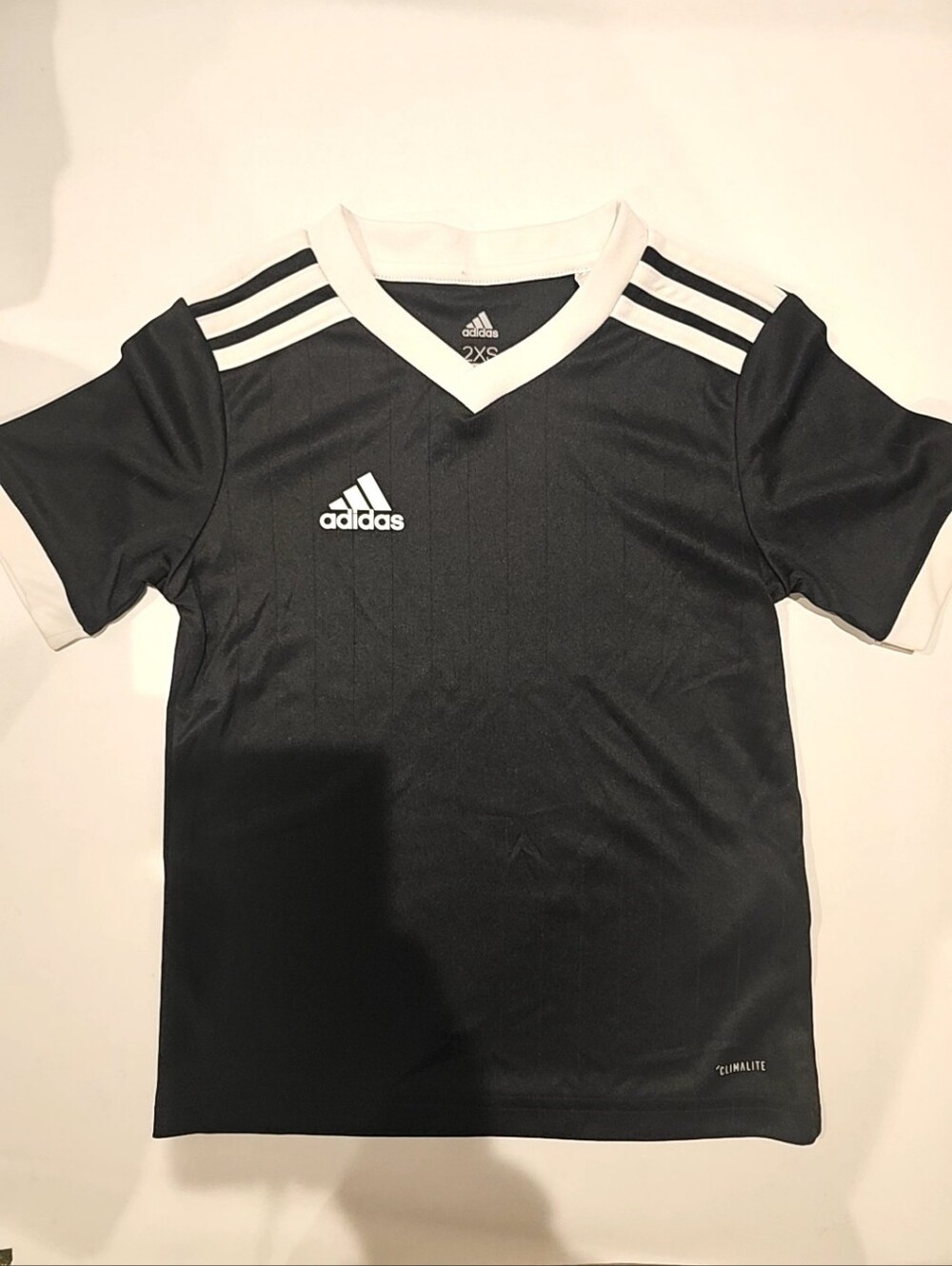 EUC | 2XS / 5–6 | Adidas | Black White Climalite Soccer Jersey